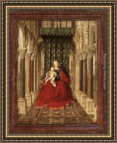 Small Worlds II Framed Paintings - Small Triptych [detail central panel] by Jan van Eyck